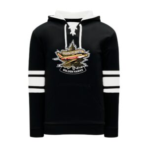 QWMH Skate Lace Hoodie in Black & White Stripes